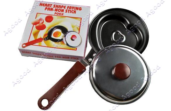 BBQ Outdoor Kitchen Special Non stick Stainless Steel Fry Pan Heart 