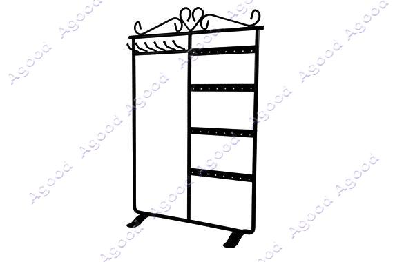 32 Holes Earring Jewelry Display Rack Stand Black Decorated with Top