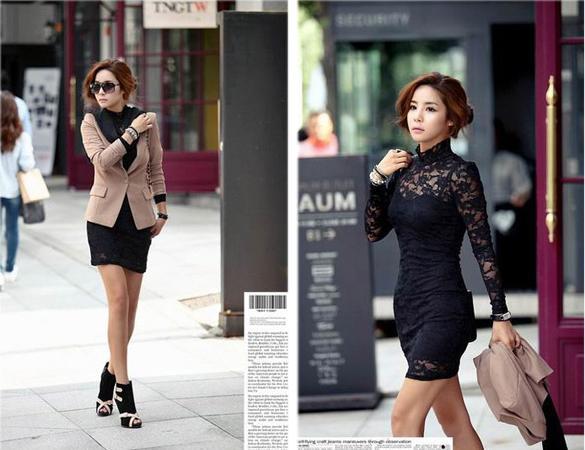   Womens Long Sleeve Polo Neck Lace Mini Dress Clubwear Party Cocktail