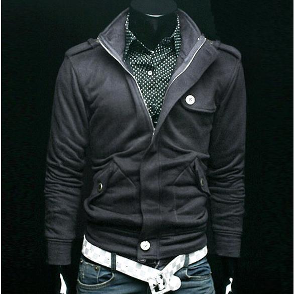 New 4 Color 4 Size Korea Mens Slim Hoodie Jacket Coat Sweatshirt 